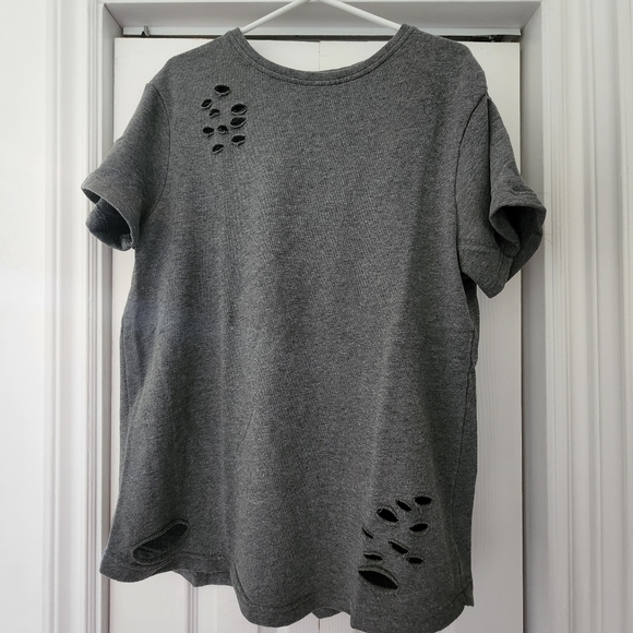 ALPHALETE- Men's XL Distressed Tee (Grey) - Picture 1 of 4